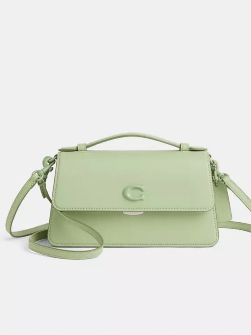 Coach Light Green Juno Crossbody Satchel with Top Handle